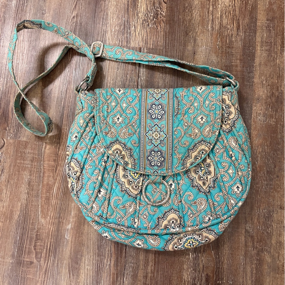 Vera Bradley Totally Turquoise Saddle Up Crossbody Bag